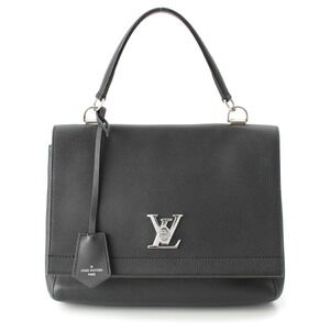 Louis Vuitton Lockme Cartable Leather LV Logo Shoulder Handbag Black